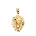 thumbnail image 1 of Solid Gold Diamond Cut Roaring Lion Head (10K Yellow Gold, Pendant), 1 of 2