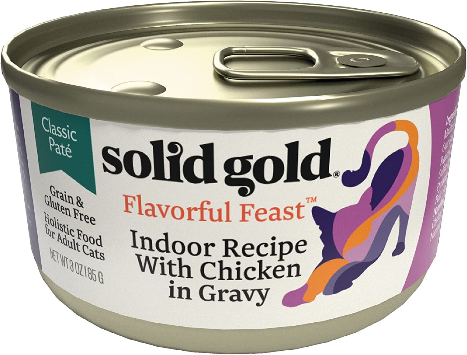 Solid Gold Flavorful Feast Indoor Cat Wet Food with Chicken, 3oz