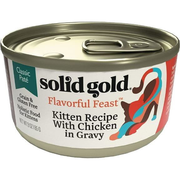 Solid Gold Flavorful Feast, Wet Canned Kitten Food, Chicken, 3oz