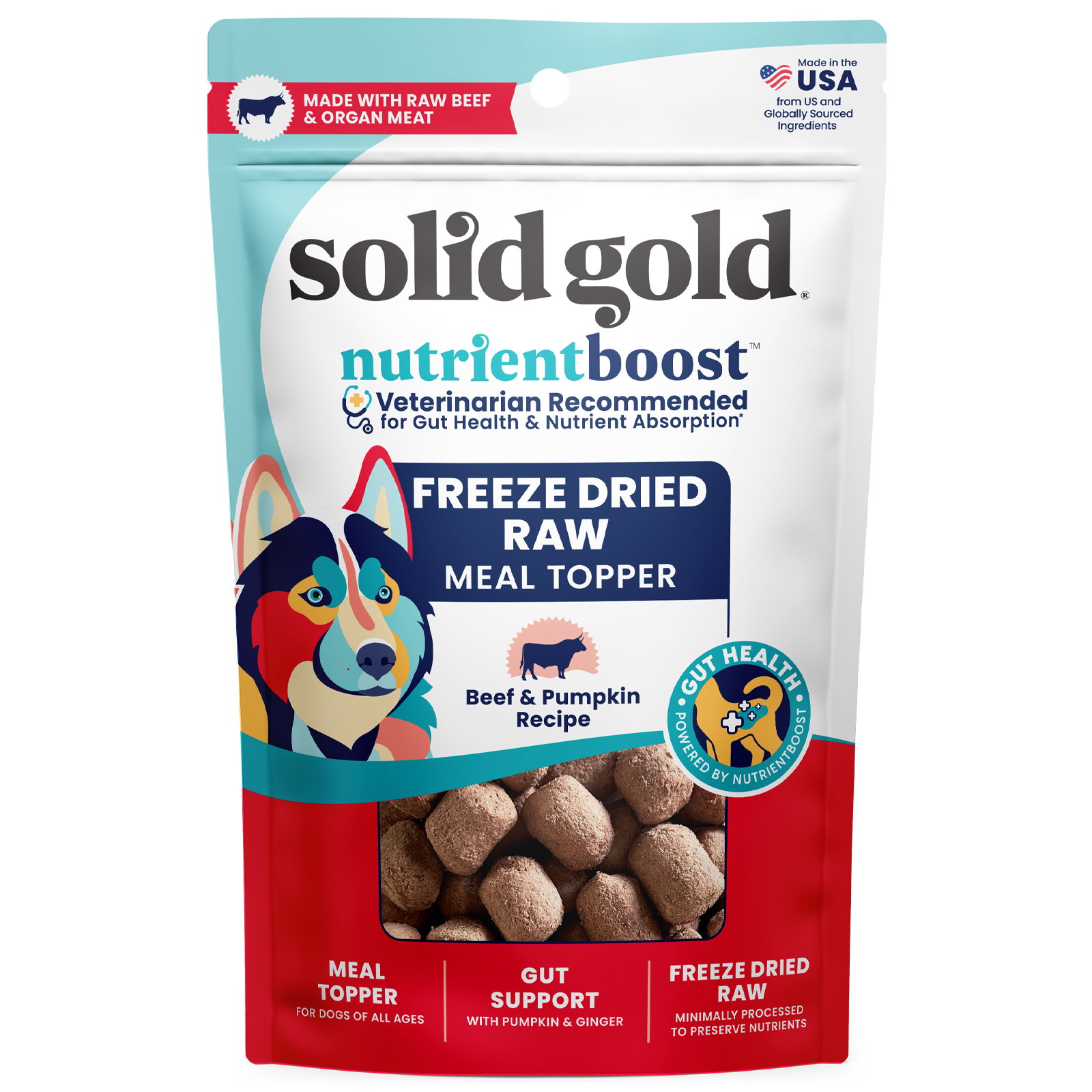 thumbnail image 1 of Solid Gold Freeze Dried Raw Meal Topper, For Dogs, All Ages, Beef & Pumpkin Recipe, 1.5 oz (42 g), 1 of 4