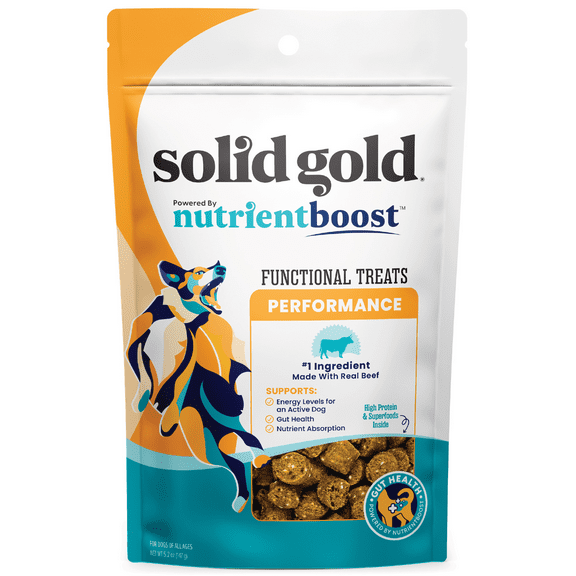Solid Gold Functional Dog Treats for Performance & Training, Beef 5.2oz