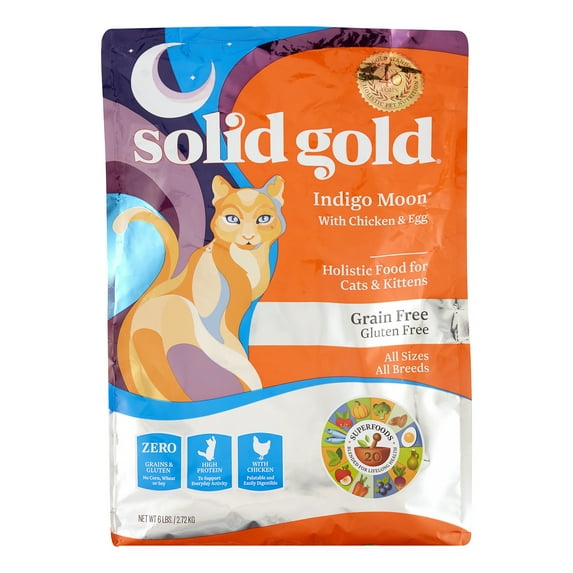 Solid Gold Grain-Free Chicken & Egg Indigo Moon Dry Cat Food, 6 Lb