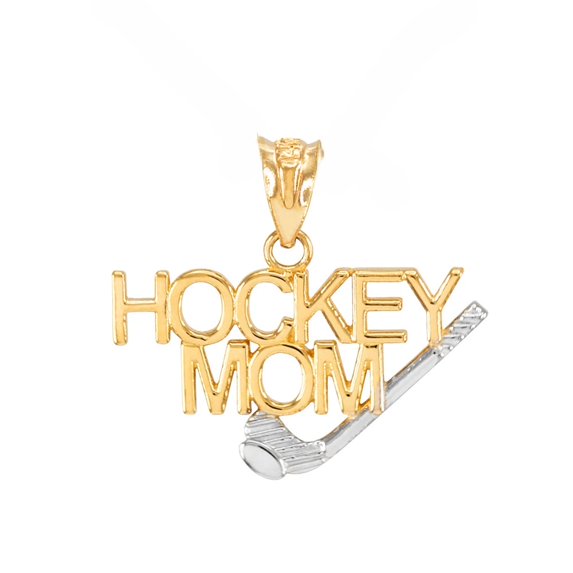 Solid Gold HOCKEY MOM Sports (10K Yellow Gold, Pendant)