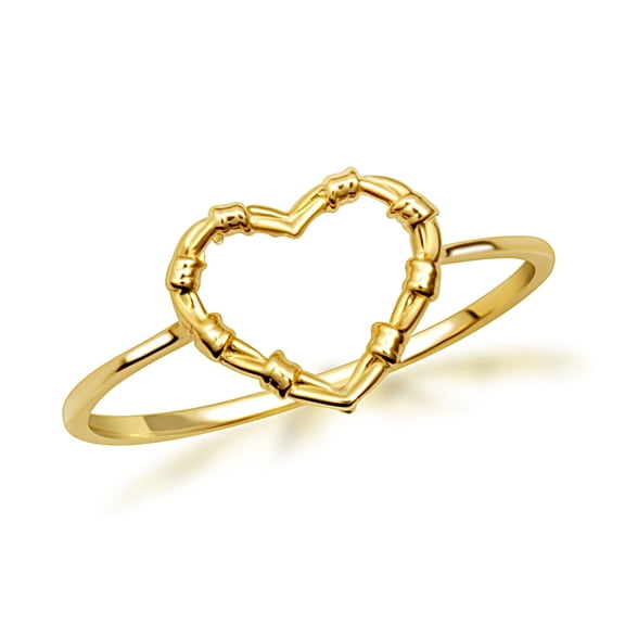 Solid Gold Heart Crown of Thorns Jesus Christ Rings 14K , Size 4