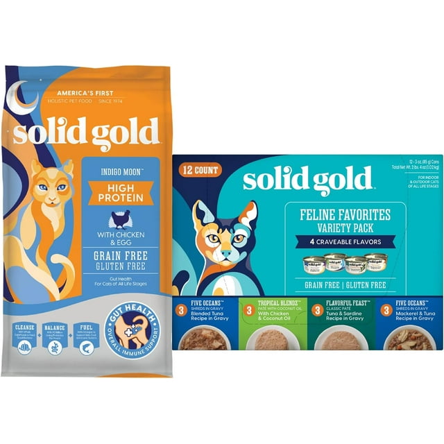 Solid Gold Indigo Moon Dry Cat Food with Digestive Probiotics for