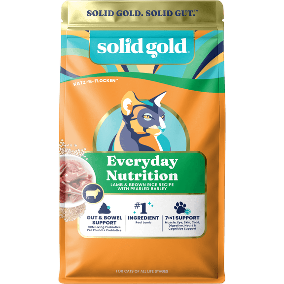 Solid Gold Katz-N-Flocken Lamb & Brown Rice Dry Food for Cats, 12lb