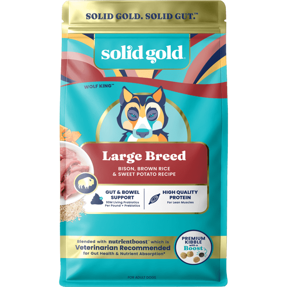Solid Gold Large Breed Bison, Brown Rice & Sweet Potato, Dry Dog Food, 22lb