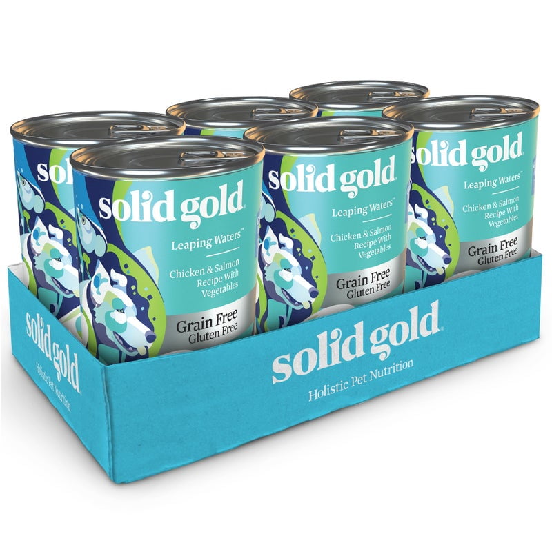 Solid Gold Leaping Water Wet Dog Food, Salmon, 13.2oz Can (Case of 6)