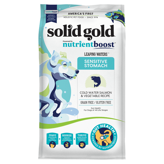 Solid Gold Leaping Waters, For Dogs, All Life Stages, Cold Water Salmon & Vegetable Recipe, 3.75 lbs (1.7 kg)