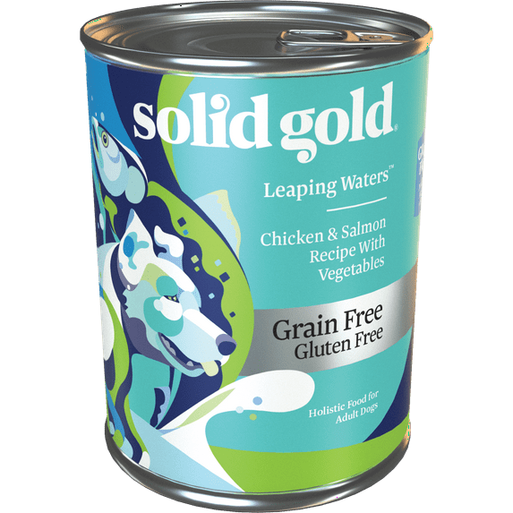Solid Gold Leaping Waters Wet Dog Food, Grain-Free, Chicken & Salmon Flavor, 13.2 oz