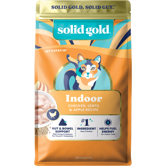 Solid Gold Let's Stay in Dry Cat Food for Indoor Cats, Chicken 3 lbs