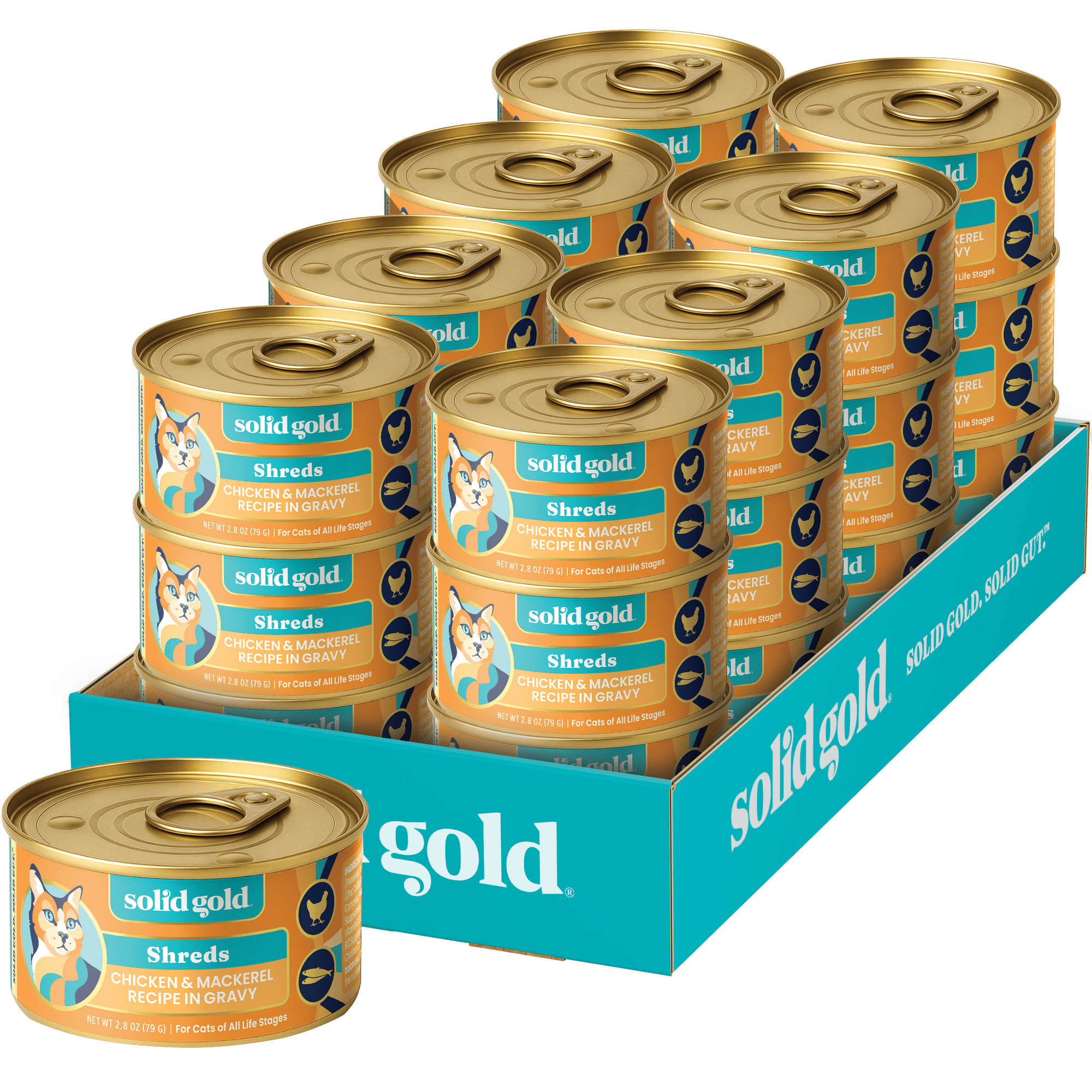 Solid Gold Nature's Harmony Chicken & Mackerel Wet Cat Food, 24pk of 3oz cans