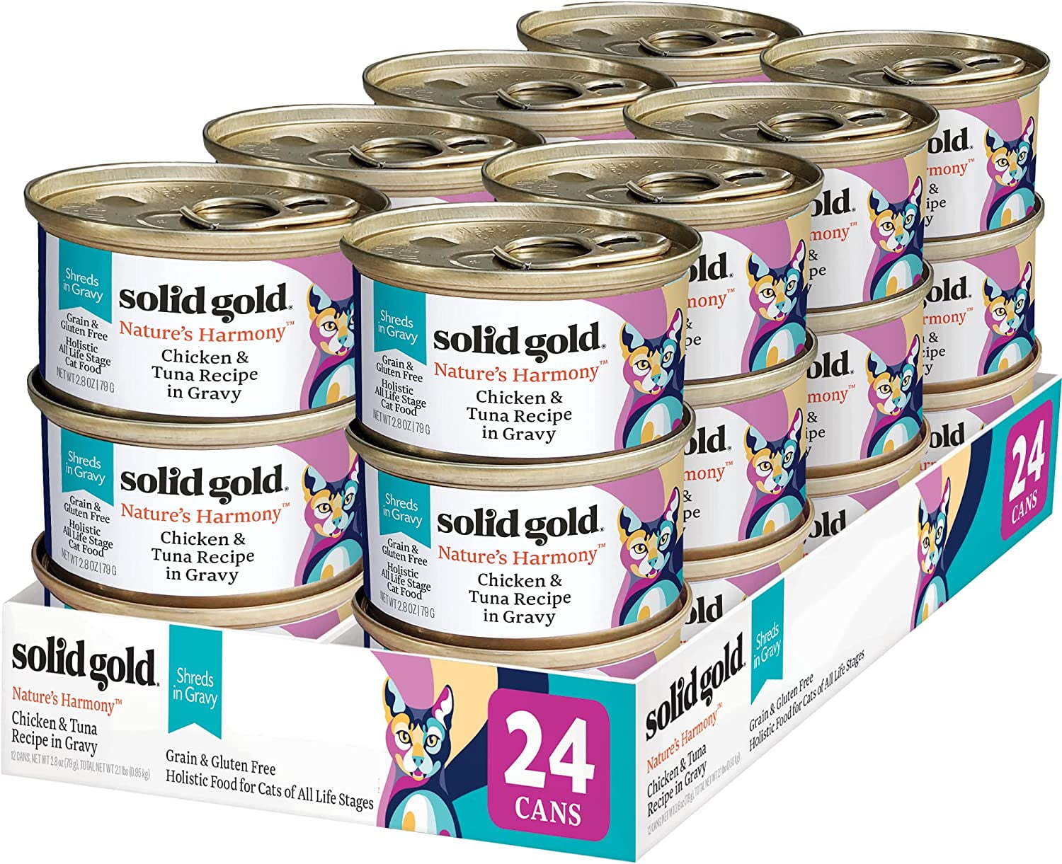 Solid Gold Nature's Harmony Wet Cat Food Chicken & Tuna, 24 Pack