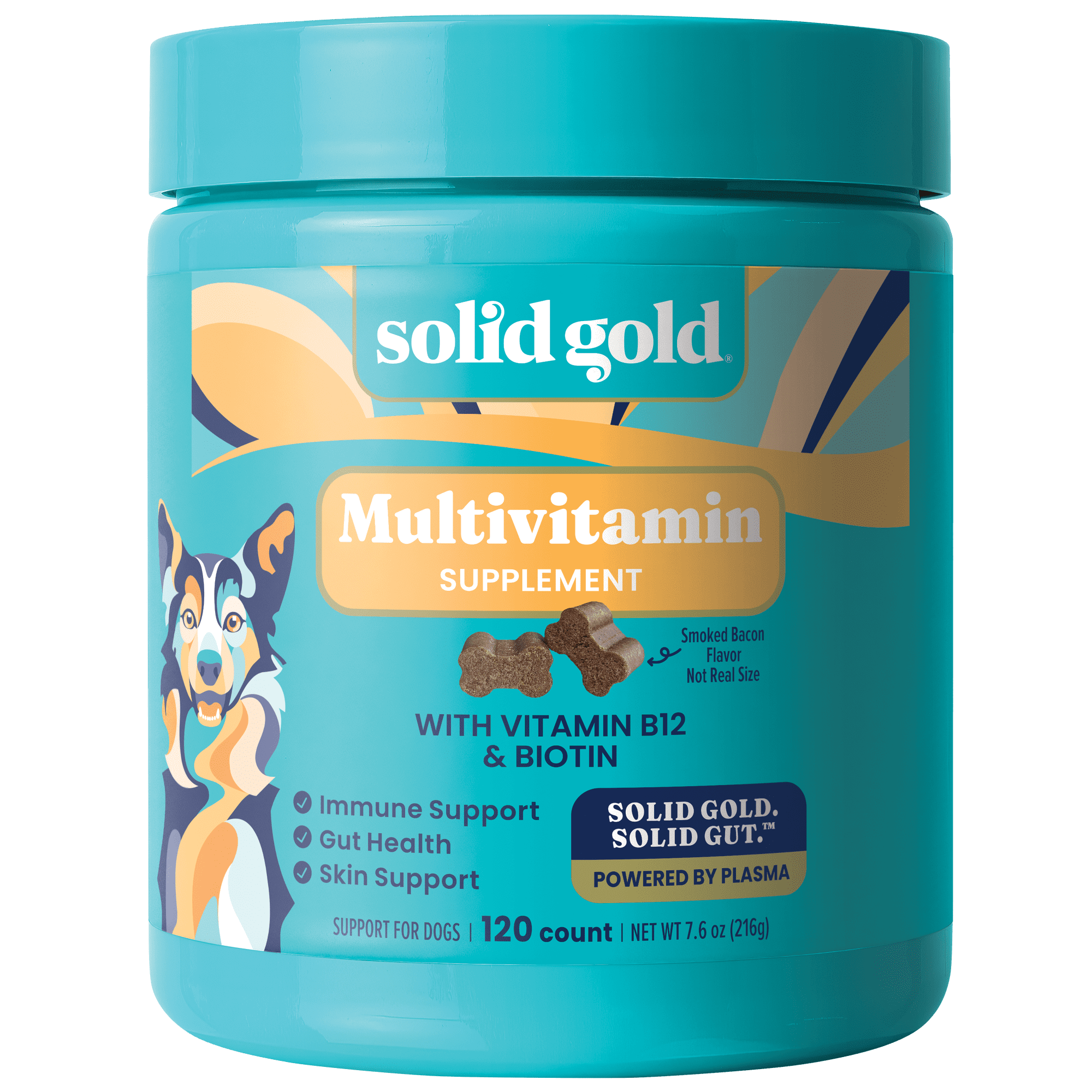Solid Gold PetVites Multivitamin for Overall Health for Dogs, Bacon 120 ct