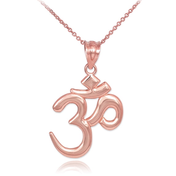 Solid Gold Om/Ohm (14K Rose Gold, Pendant with 16" chain)