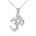thumbnail image 1 of Solid Gold Om/Ohm (14K White Gold, Pendant with 22" chain), 1 of 3