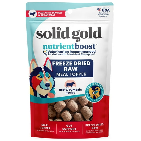 Solid Gold Real Beef & Pumpkin Freeze-Dried Raw Meal Dog Food Topper, 12.5-oz bag