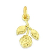 Golden Fire 14K Yellow Gold Floral Bracelet Charm for Women