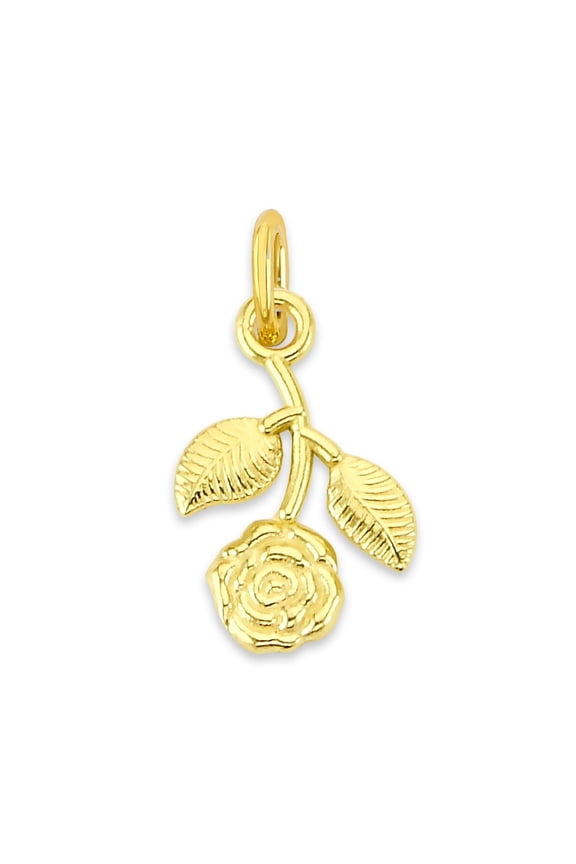 14K Yellow Gold Floral Bracelet Charm for Women