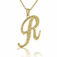 thumbnail image 1 of Solid Gold Script Cursive Initial "A-Z" (Pendant), 1 of 2
