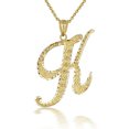 thumbnail image 1 of Solid Gold Script Cursive Initial "A-Z" (Pendant), 1 of 2