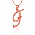 thumbnail image 1 of Solid Gold Script Cursive Initial "A-Z" (Pendant), 1 of 2