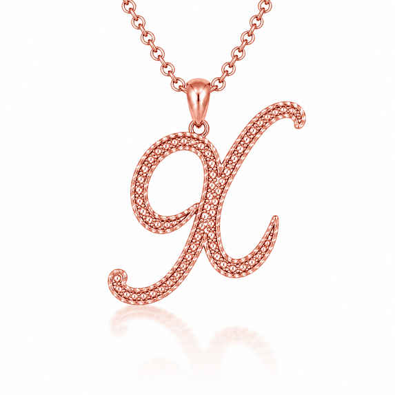 Solid Gold Script Cursive Initial "A-Z" (Pendant)
