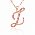 thumbnail image 1 of Solid Gold Script Cursive Initial "A-Z" (Pendant), 1 of 2