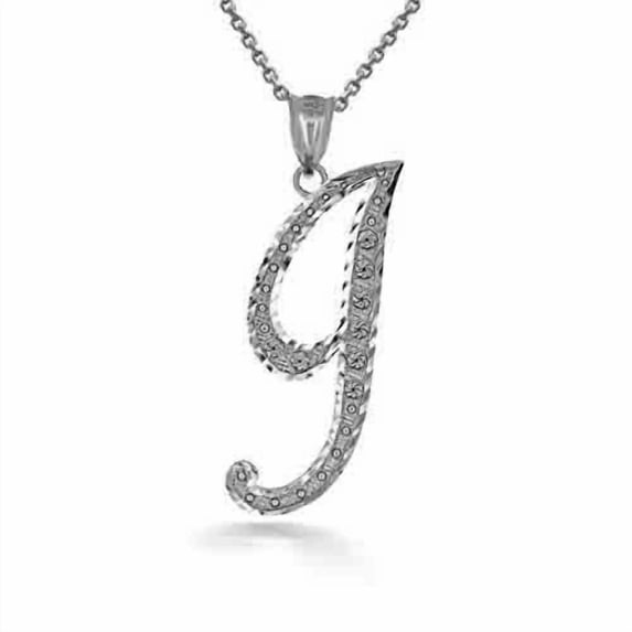 Solid Gold Script Cursive Initial "A-Z" (Pendant)