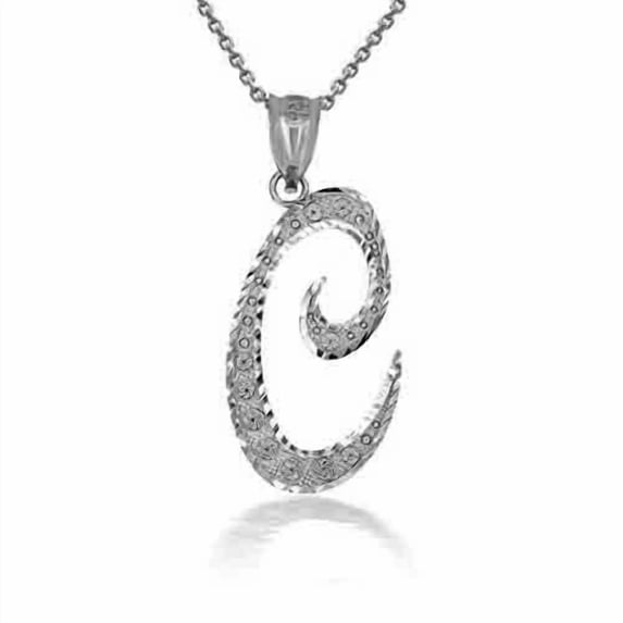 Solid Gold Script Cursive Initial "A-Z" (Pendant)