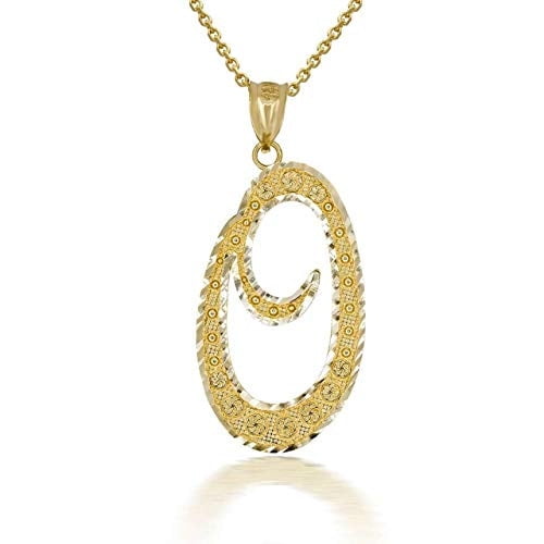 Solid Gold Script Cursive Initial "A-Z" (Pendant)