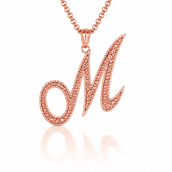 Solid Gold Script Cursive Initial "A-Z" (Pendant)