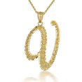 thumbnail image 1 of Solid Gold Script Cursive Initial "A-Z" (Pendant), 1 of 2