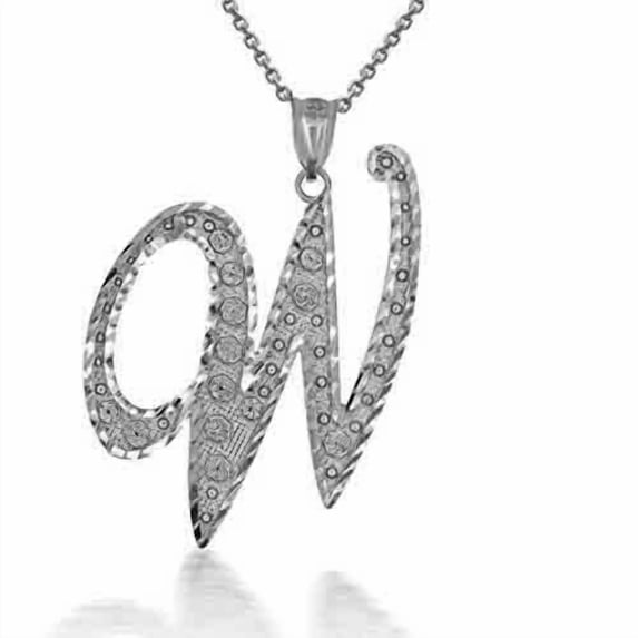 Solid Gold Script Cursive Initial "A-Z" (Pendant)