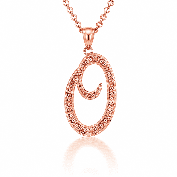 Solid Gold Script Cursive Initial "A-Z" (Pendant)