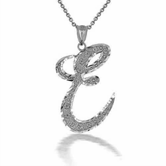 Solid Gold Script Cursive Initial "A-Z" (Pendant)