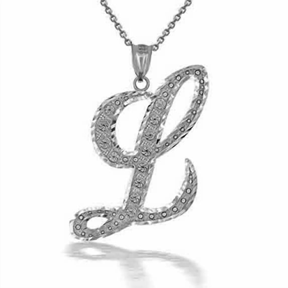 Solid Gold Script Cursive Initial "A-Z" (Pendant)