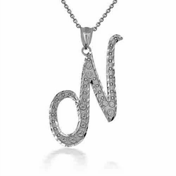 Solid Gold Script Cursive Initial "A-Z" (Pendant)