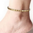 thumbnail image 1 of Solid Gold Stainless Steel Magnetic Anklets for Women Ladies, (9.64 inches)24.5cm, Lightweight,  Jewelry Gifts for Mom&Wife, Width:4.5mm(0.17 ''), 1 of 3