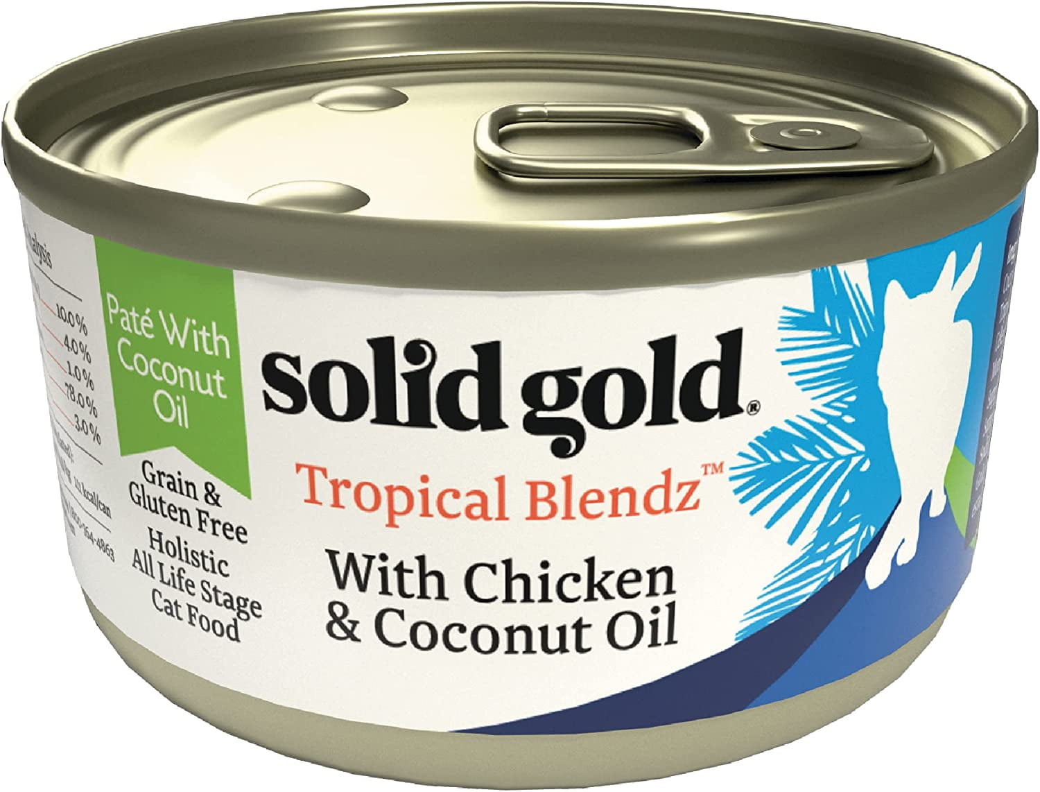 Solid Gold Tropical Blendz Wet Canned Cat Food, Chicken & Olive Oil, 3oz