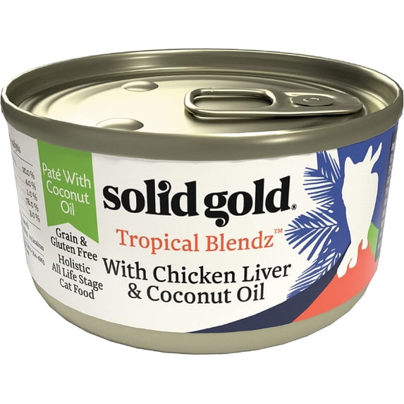 Solid Gold Tropical Blendz Wet Cat Food, Chicken Liver & Coconut Oil, 3oz