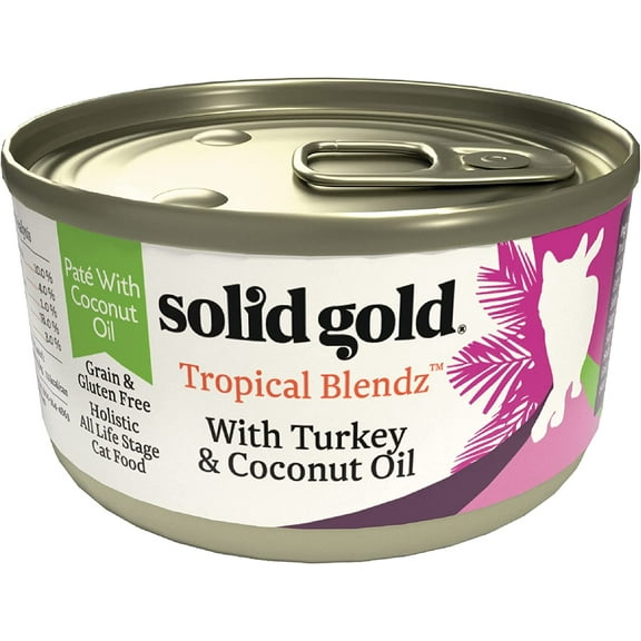 Solid Gold Tropical Blendz Wet Cat Food, Turkey & Coconut Oil, 3oz