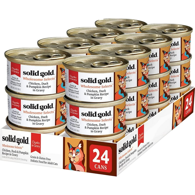 Solid Gold Wholesome Selects Grain Free Chicken, Duck, & Pumpkin in Gravy Recipe Canned Cat Food Solid Gold Wholesome Selects Grain Free Chicken, Duck, & Pumpkin in Gravy Recipe Canned Cat Food