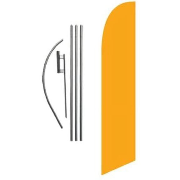 Solid Golden Yellow Advertising Feather Banner Swooper Flag Sign with Flag Pole Kit and Ground Stake