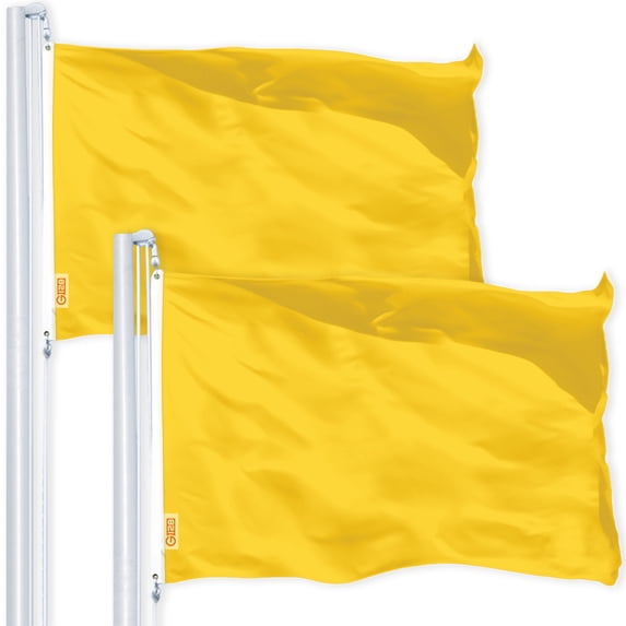 Solid Golden Yellow Color Flag 3x5FT 2-Pack Printed 150D Polyester By G128