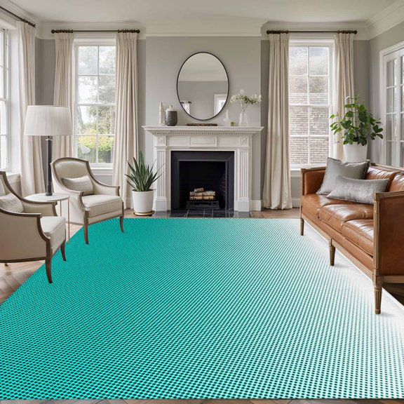 Solid Gradient 5'x7' Rug for Living Room Sofa and Coffee Table Layout, Polka Dot Turquoise Washable Non Slip Rectangle Area Rug for Living Room Dining Room, Bathroom Accent, Entryway, Beside Bed
