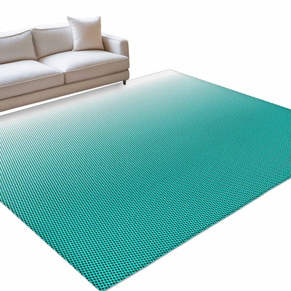 Solid Gradient Area Rugs 8x10ft Polka Dot Turquoise Floor Rug Non Slip Low Pile Ultra Soft Throw Carpet for Entryway Indoor Entrance Kitchen Bathroom