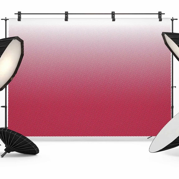 Solid Gradient Backdrops for Photography, Polka Dot Red Fabric Photo Background Sturdy Studio Props for Photo Studio, Video Recording, Booth & Photoshoot 7X5ft