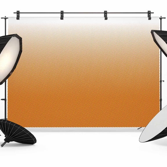 Solid Gradient Backdrops for Photography, Wave Orange Dot Fabric Photo Background Sturdy Studio Props for Photo Studio, Video Recording, Booth & Photoshoot 7X5ft