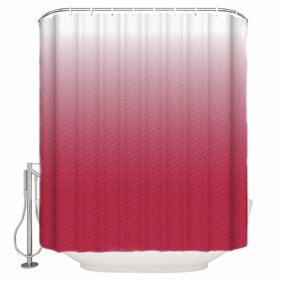 Solid Gradient Shower Curtain Set ,Waterproof Fabric Shower Curtains Polka Dot Red Shower Curtains for Bathroom,Bathroom Decor 54x"78"